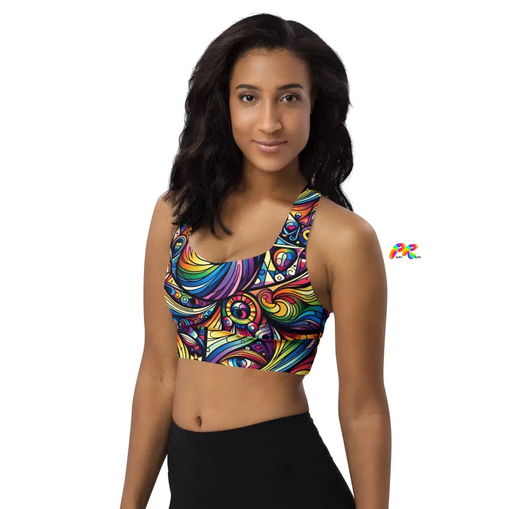 Pride Swirl Longline Sports Bra