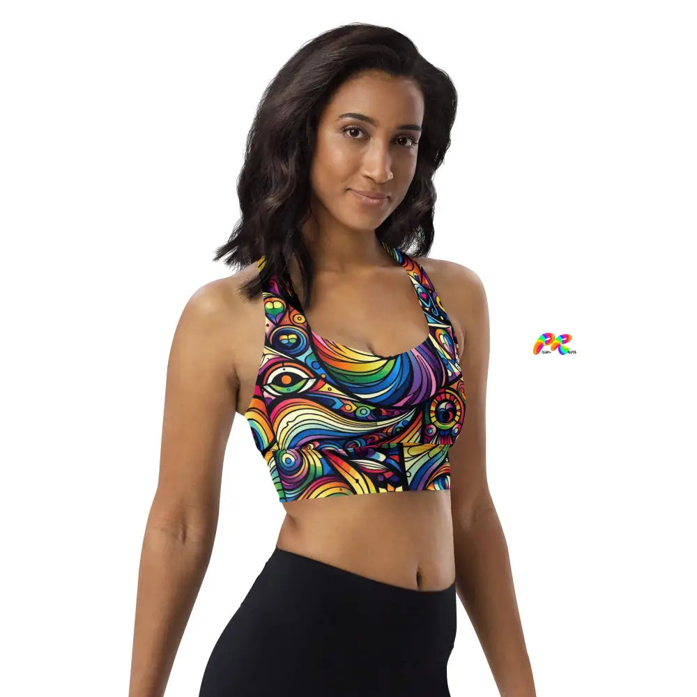 Pride Swirl Longline Sports Bra