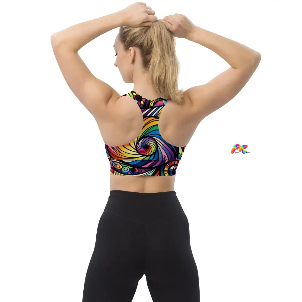 Pride Swirl Longline Sports Bra