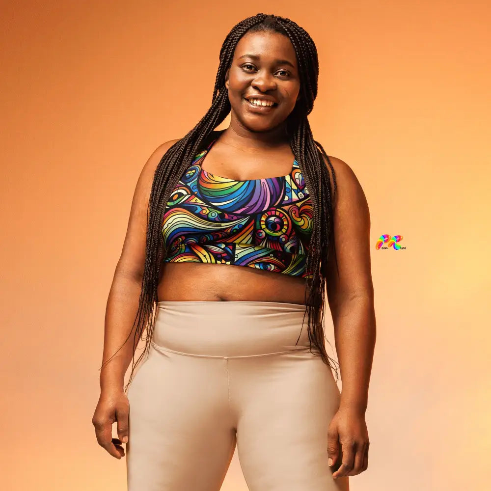 Pride Swirl Longline Sports Bra