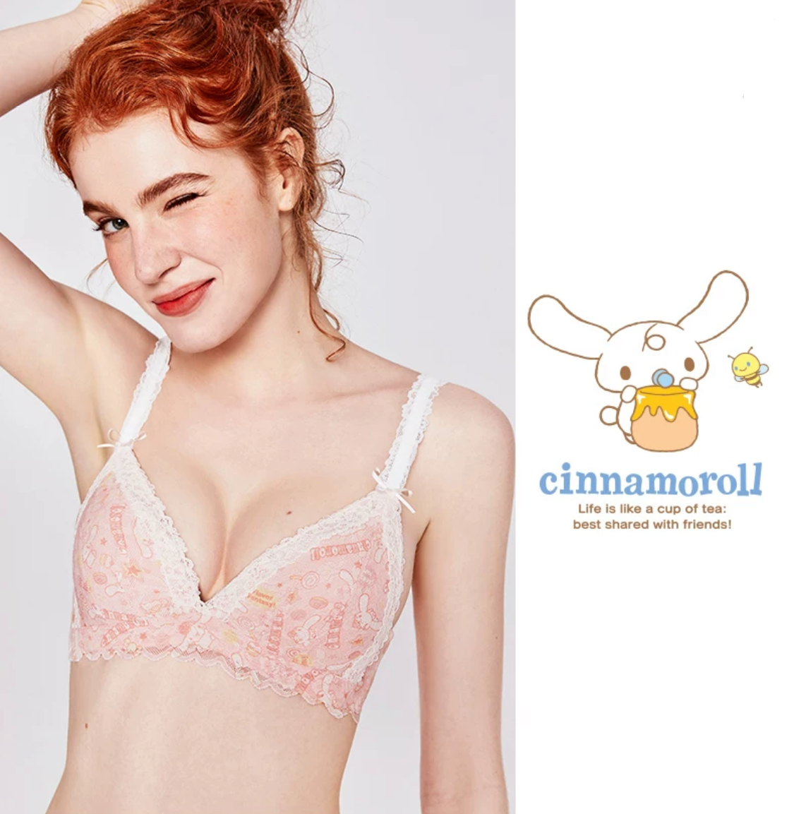 Sanrio licensed Cinnamoroll Baby lace bra + underwear set