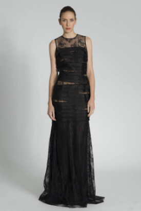 Sleeveless Lace Shutter Gown