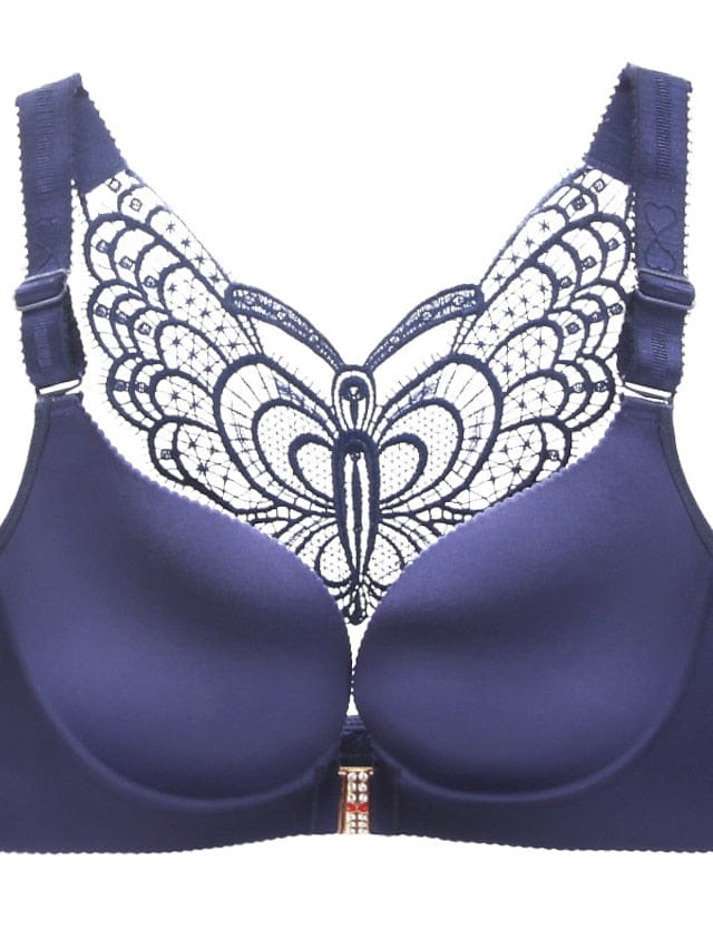 Solid Color Butterfly Push Up Bras for Plus Size Women