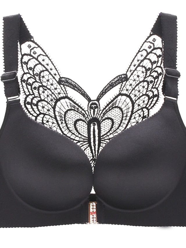 Solid Color Butterfly Push Up Bras for Plus Size Women