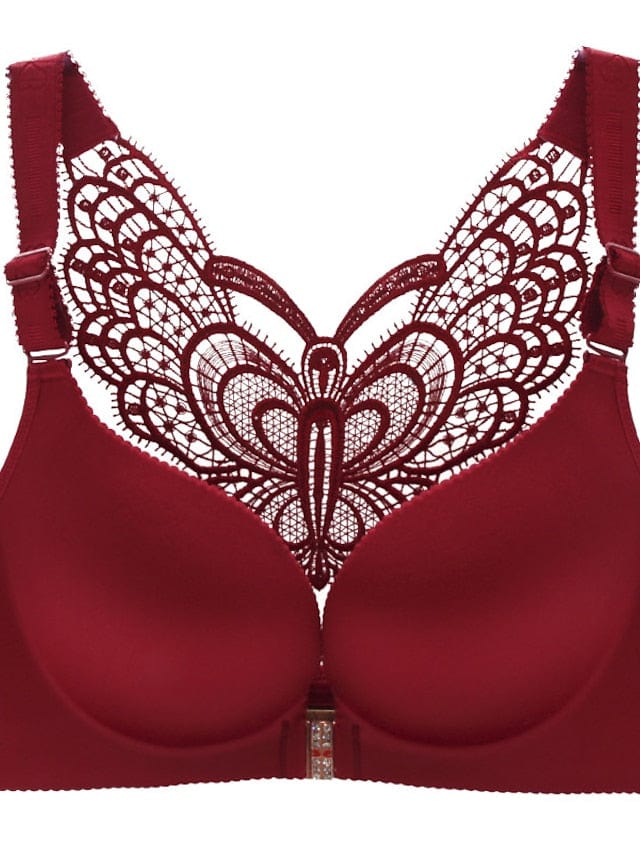 Solid Color Butterfly Push Up Bras for Plus Size Women