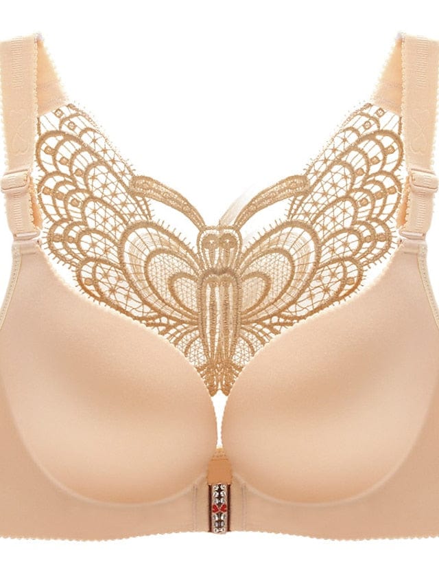 Solid Color Butterfly Push Up Bras for Plus Size Women