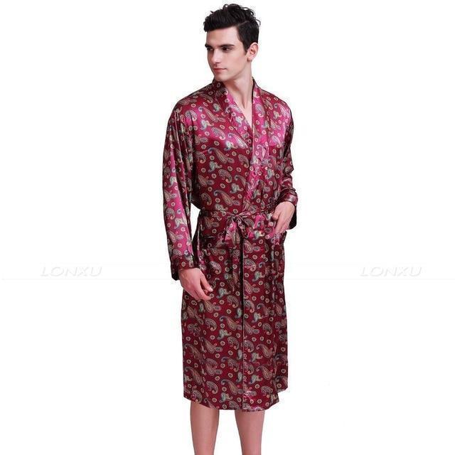 Staying The Night Men Silk Nightgown