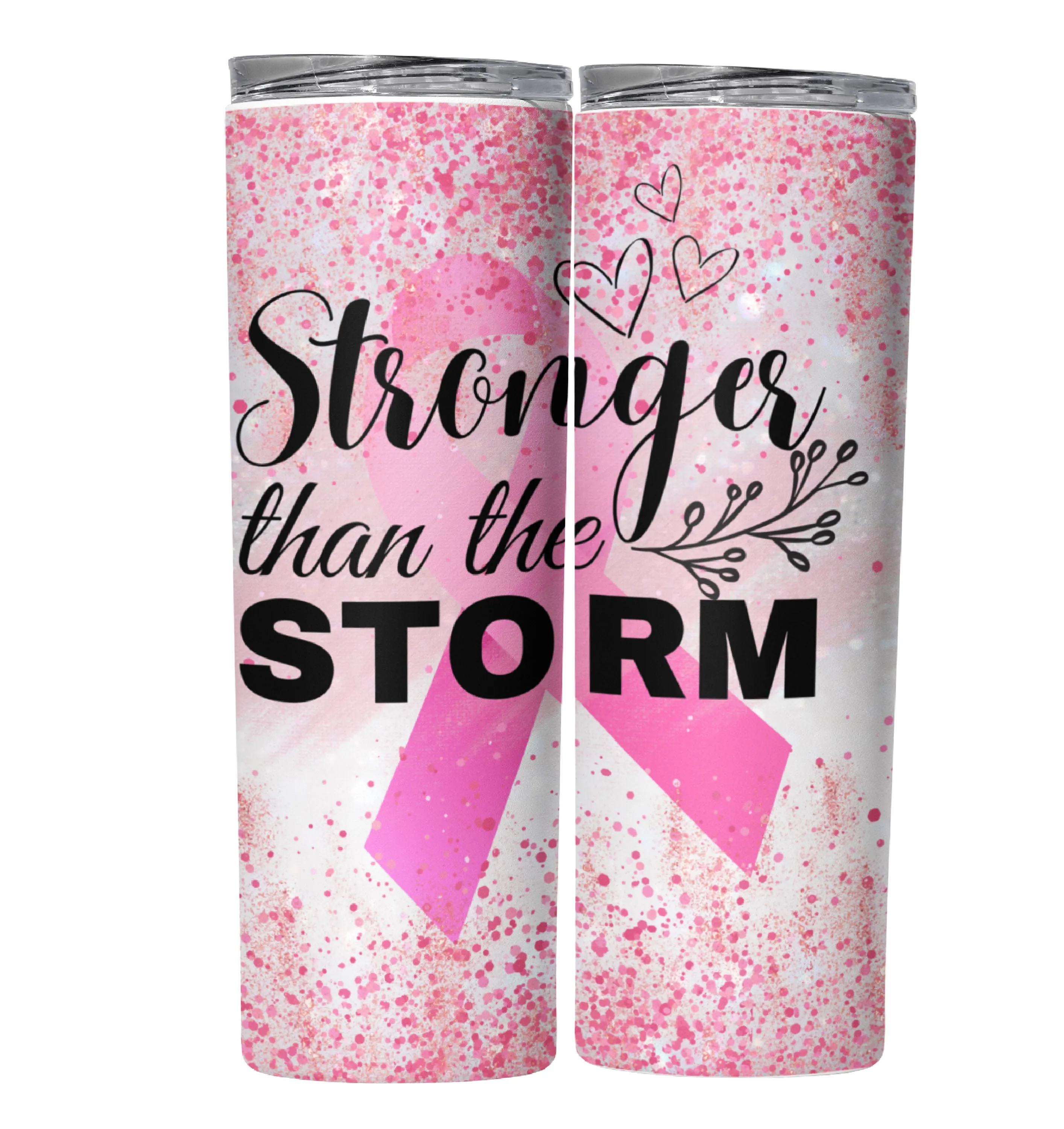 Stronger Than The Storm Breast Cancer Awareness Tumbler 1