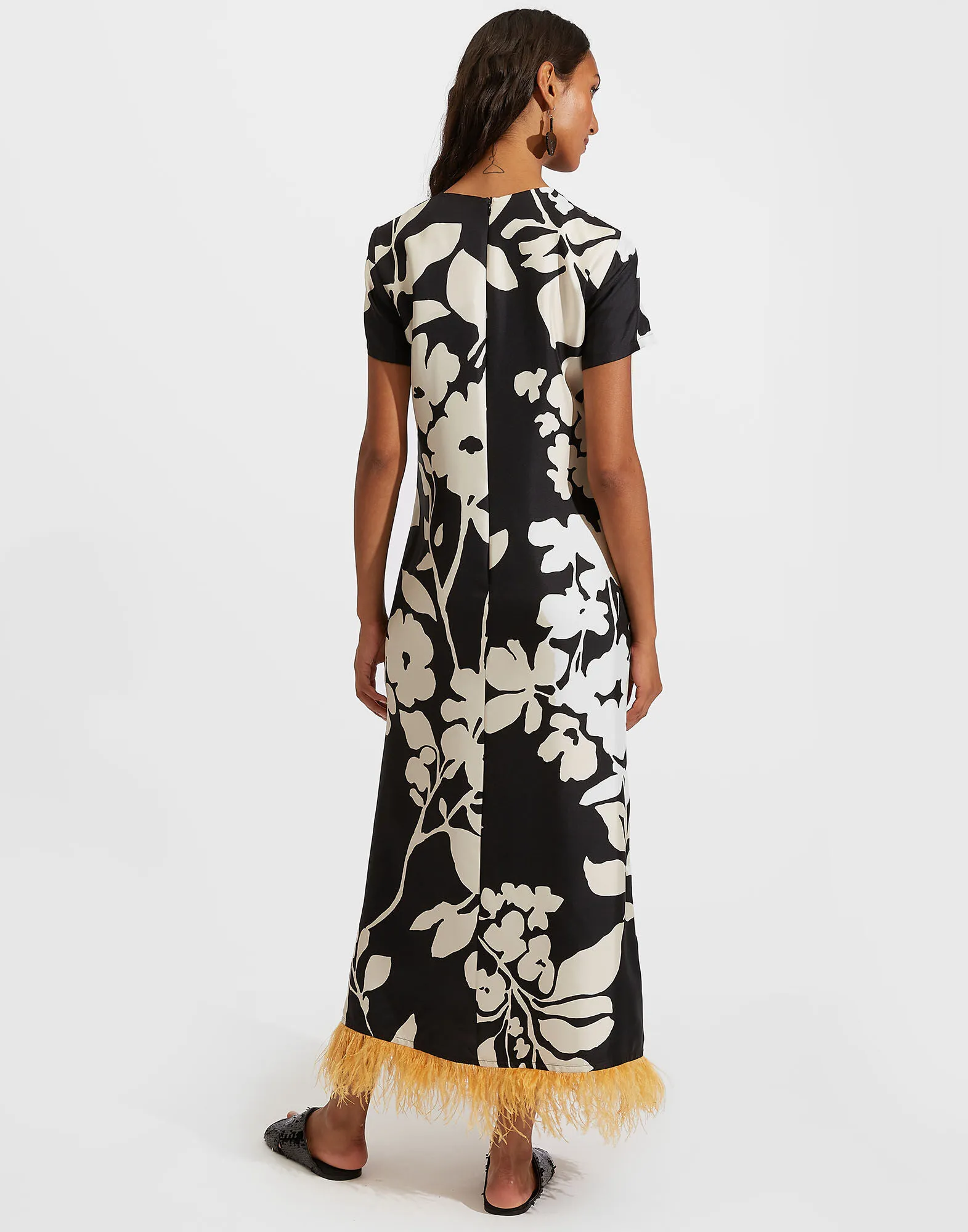 Swing Dress (With Feathers) in Winter Jasmine for Women | La DoubleJ