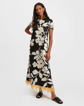 Swing Dress (With Feathers) in Winter Jasmine for Women | La DoubleJ