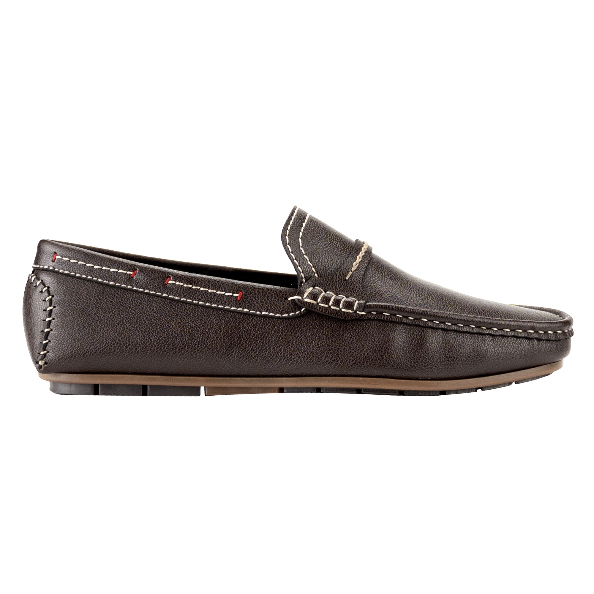 Thread Stitched Moccasins-Brown