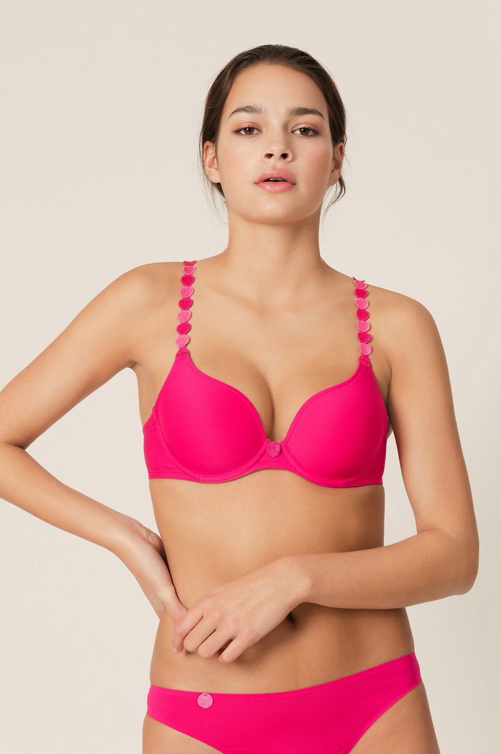 Tom Heart Shape Bra | Electric Pink