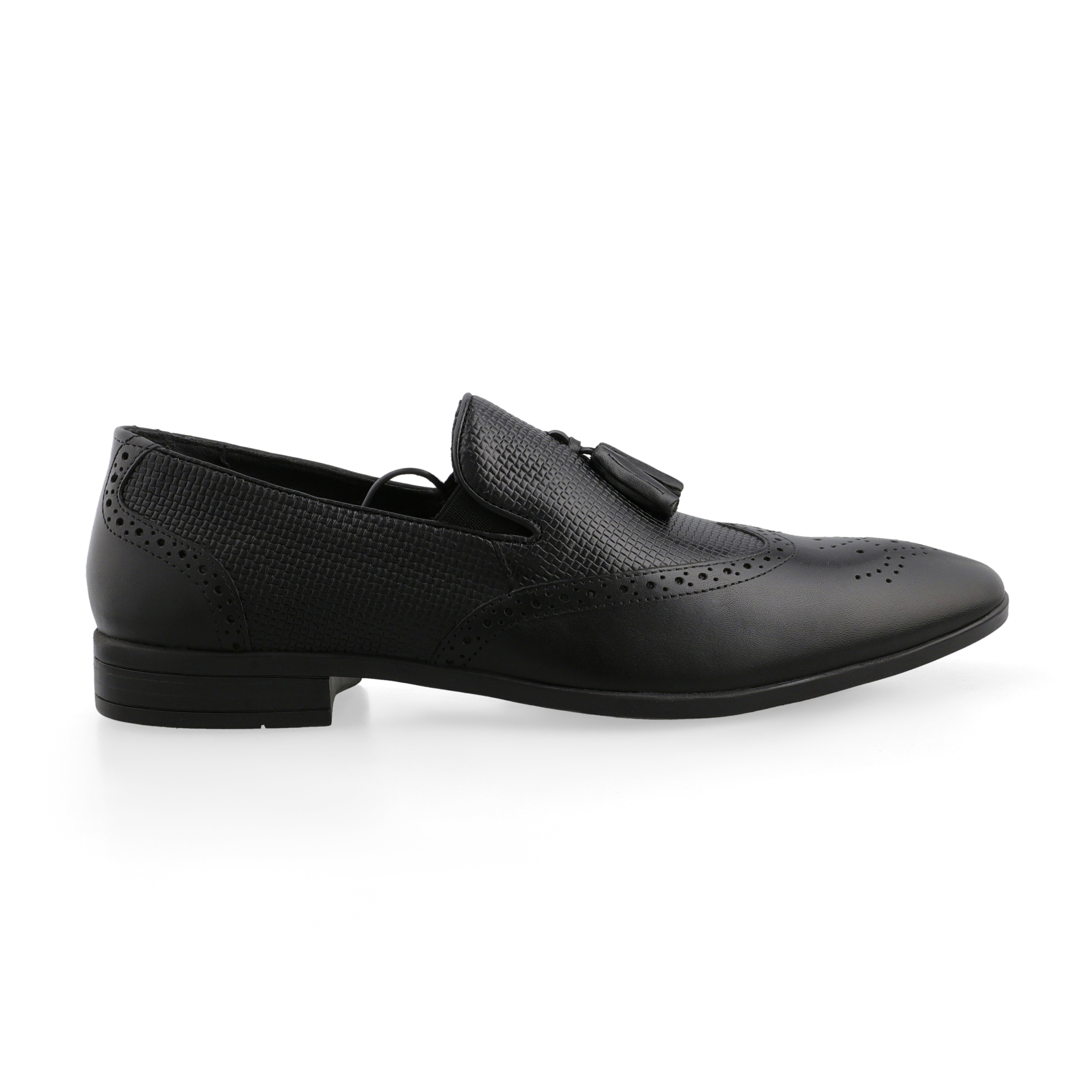 Unique Tassel Brogue Loafers-Black