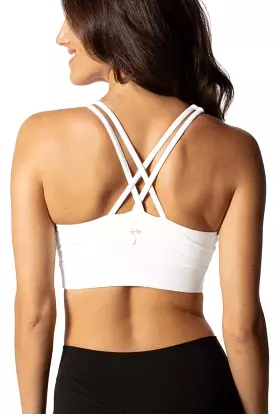 White Crossover Sports Bra