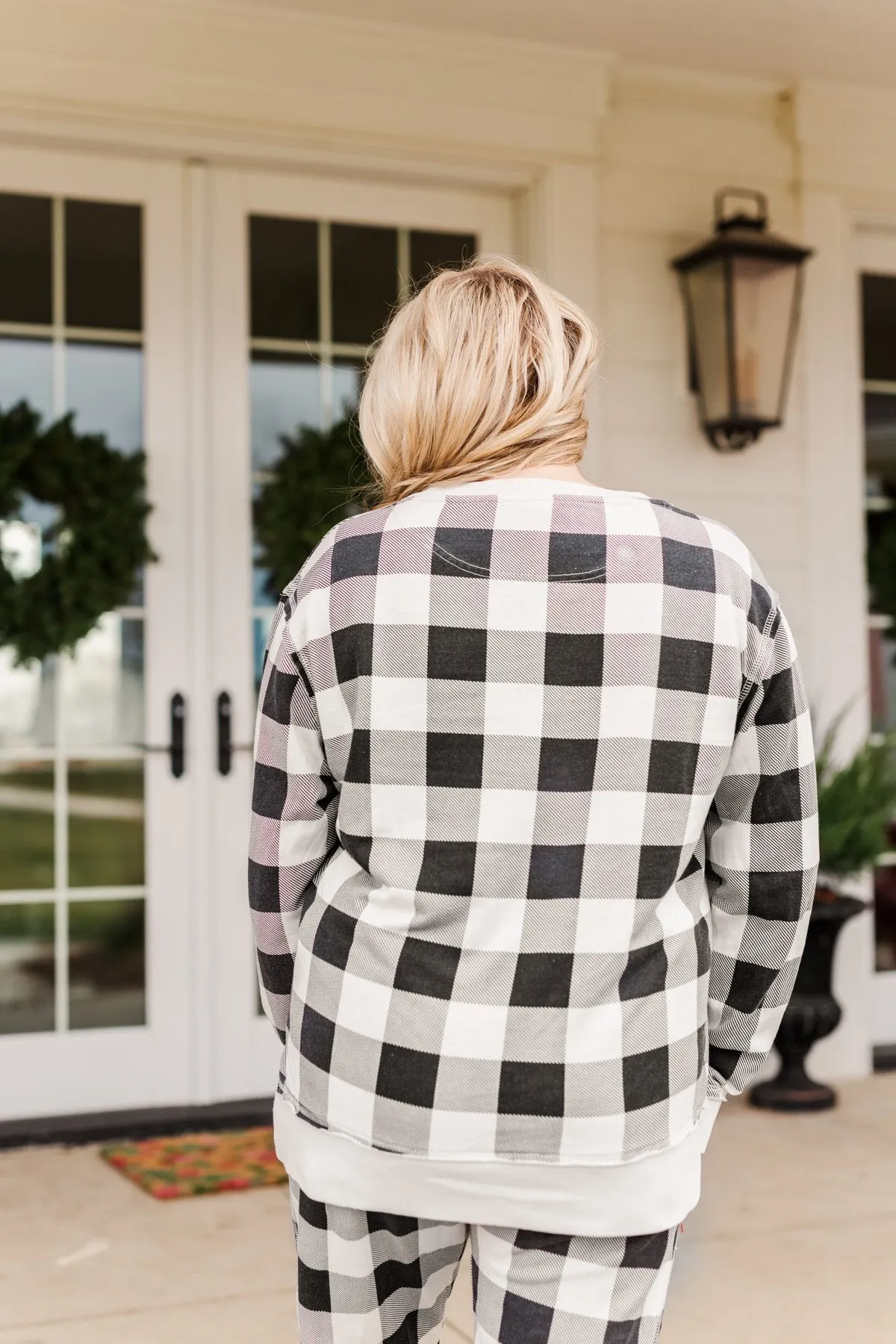 Winter Dreams Buffalo Plaid Top- Black & White