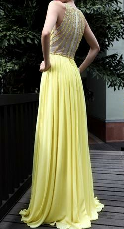 Yellow Pleated Gown